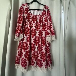 Pinkblush Pink and White Smocked Boho Dress